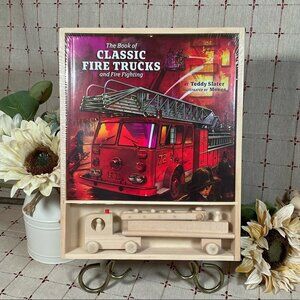 Classic Fire Truck & Firefighting Wooden Toy & Book Gift Set New
